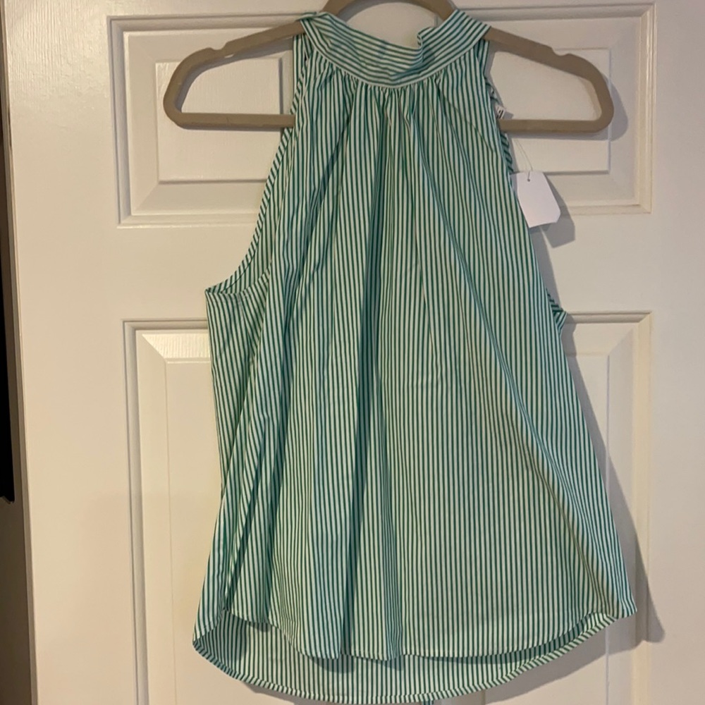 Striped tie neck top size 6